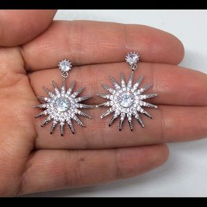 Silver Filled & White Sapphire Stud Earrings